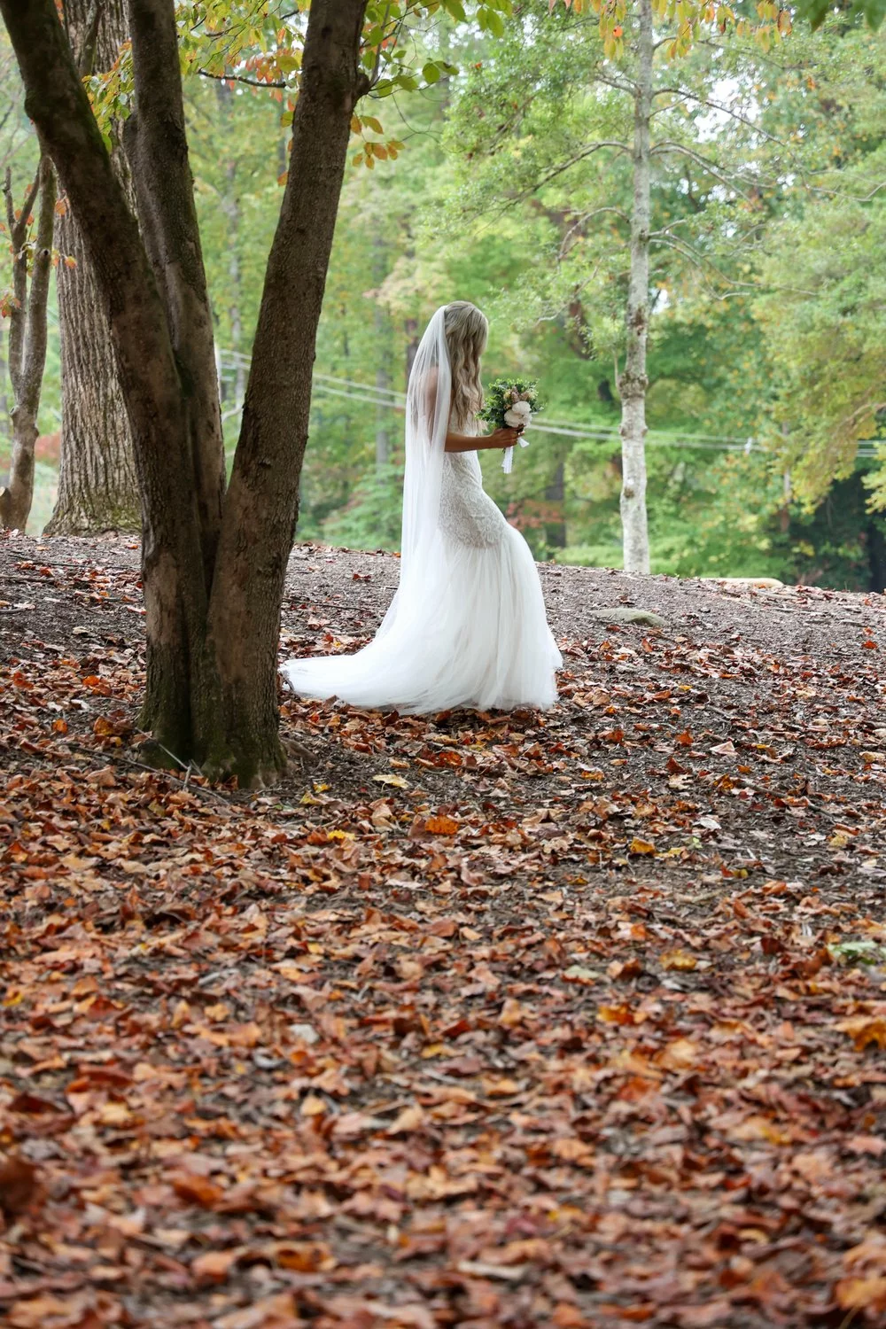 bride by a creek