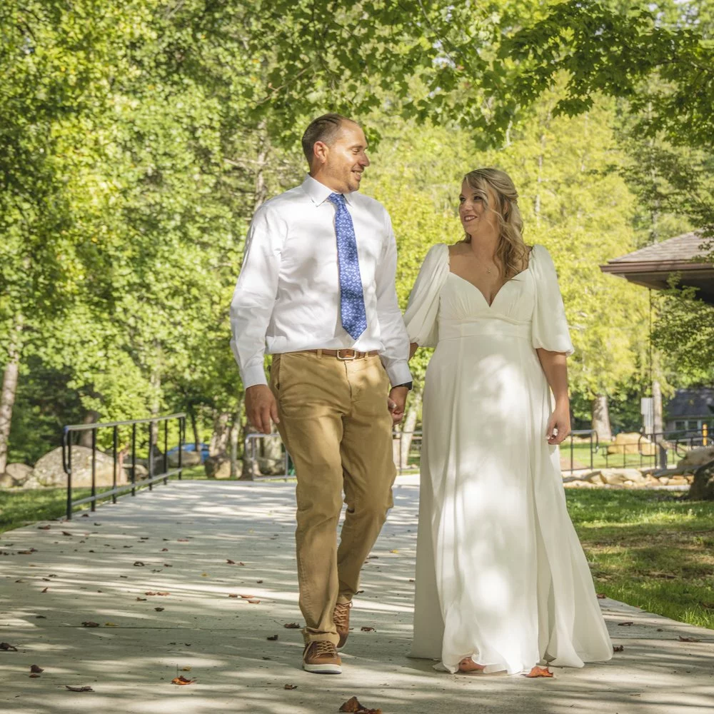 bridge and groom walking