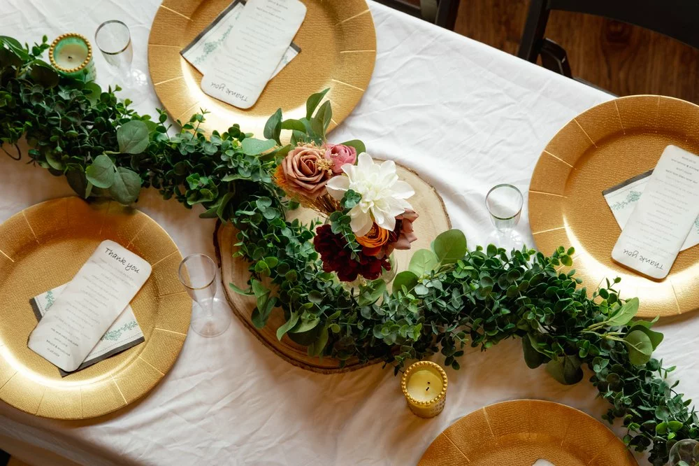 wedding reception at cabin