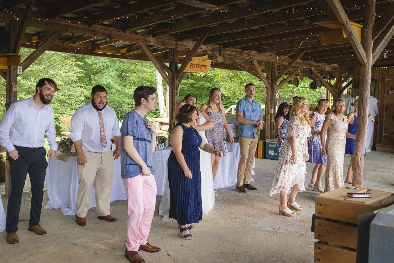 people dancing at wedding reception