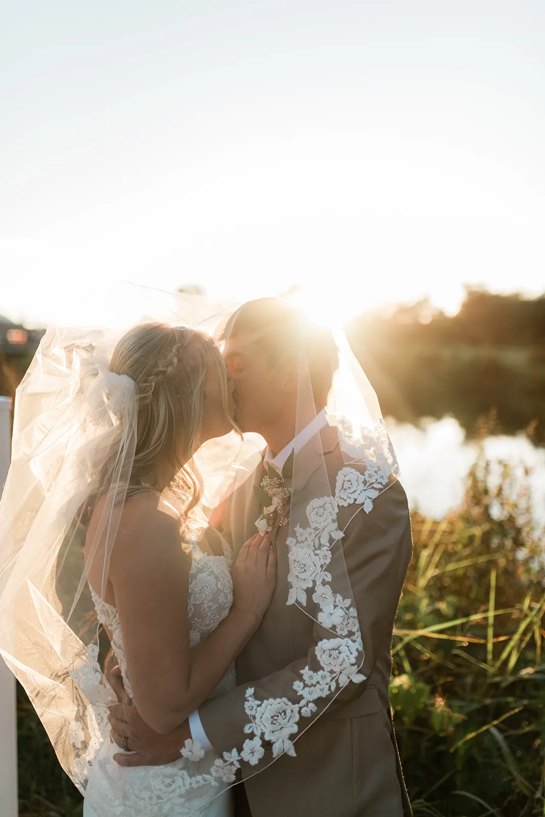 married couple kissing