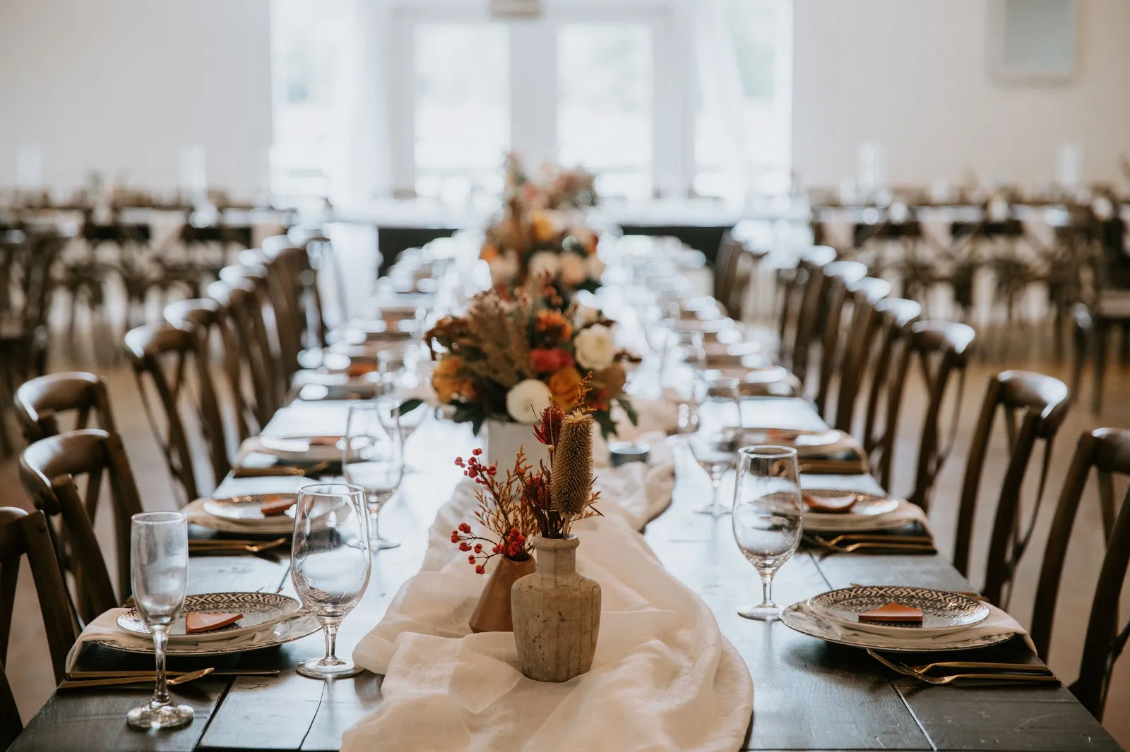 dining table at wedding reception