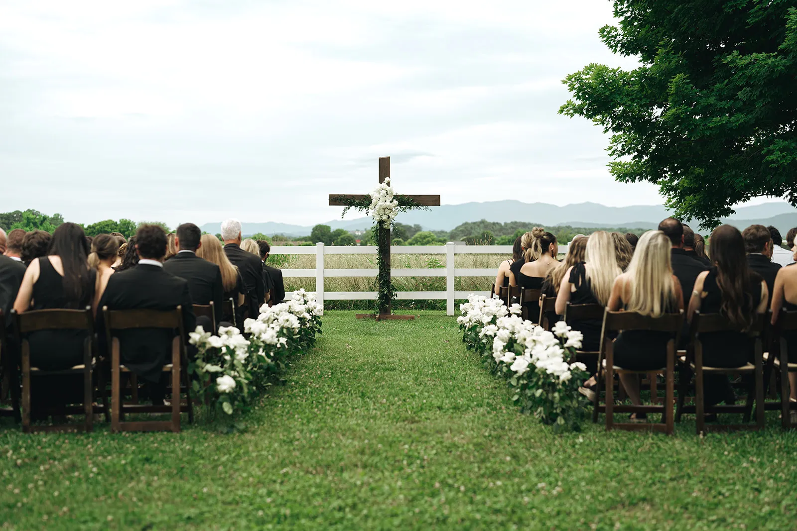 wedding ceremony with cross