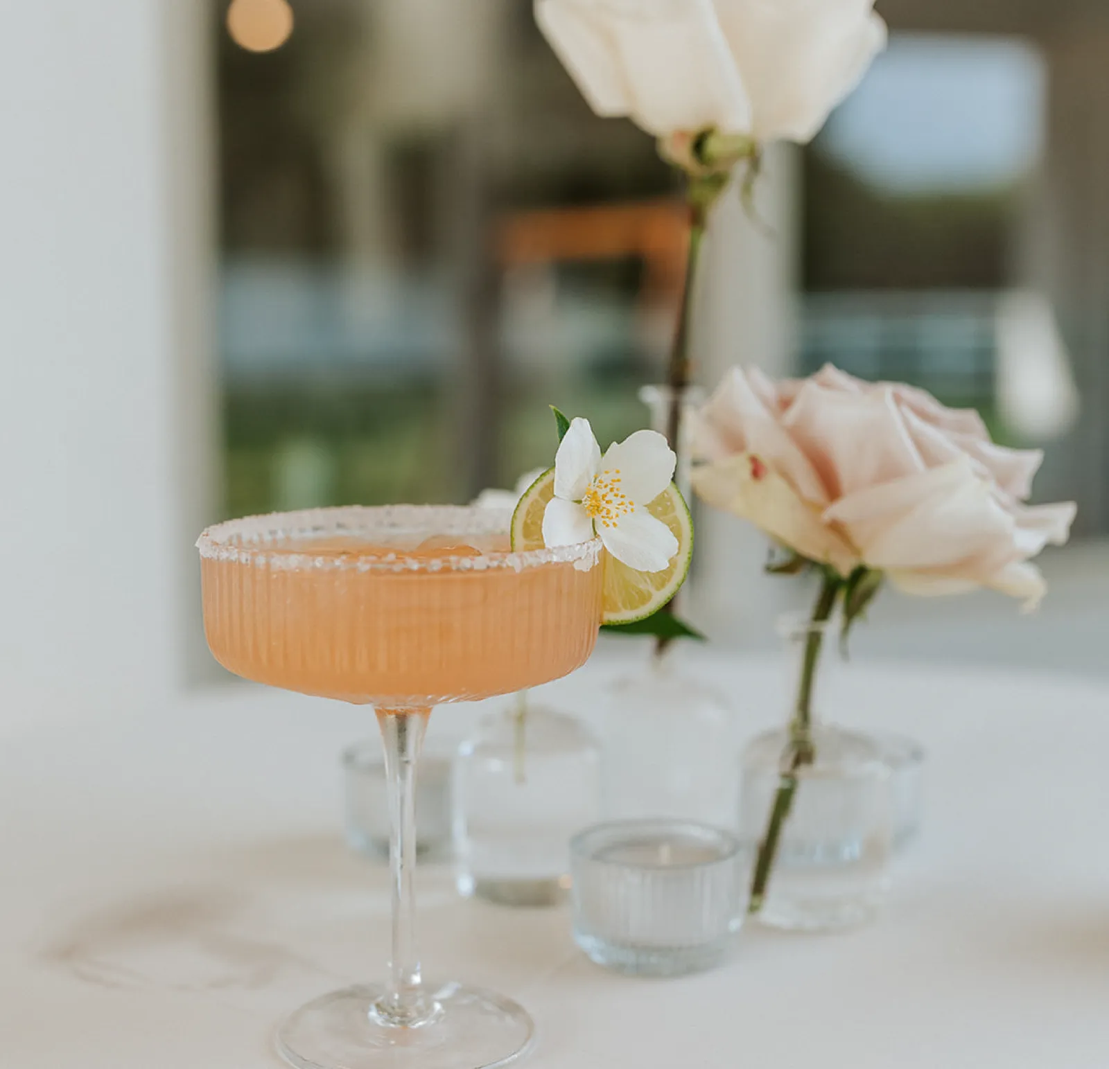 cocktail and flowers