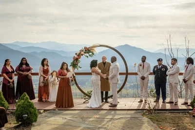 couple at one of our mountain view Gatlinburg wedding venues